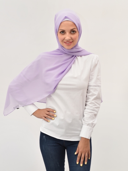 Mauve Colour Crinkle Hijab