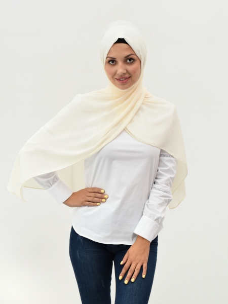 Ivory colour Crinkle Hijab
