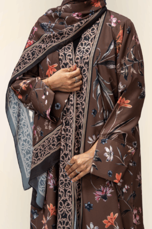 Yasmin Brown Print Abaya