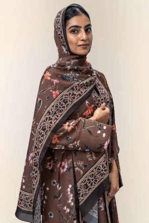 Yasmin Brown Print Abaya