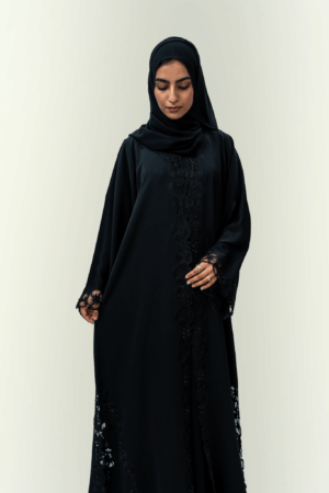 Layali Black Lace Abaya