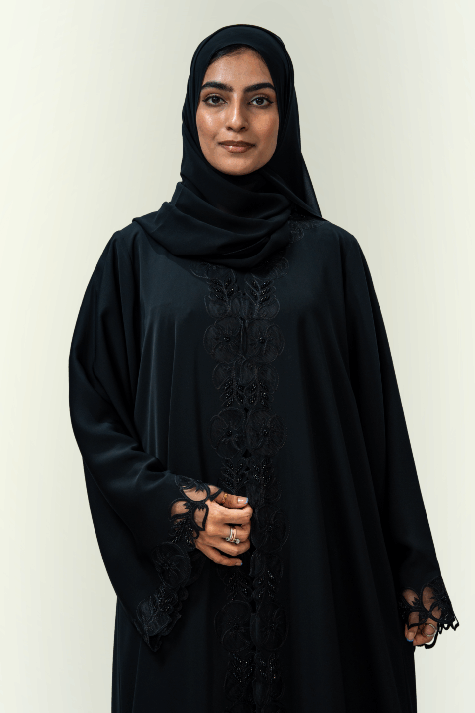 Layali Black Lace Abaya