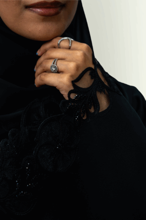 Layali Black Lace Abaya