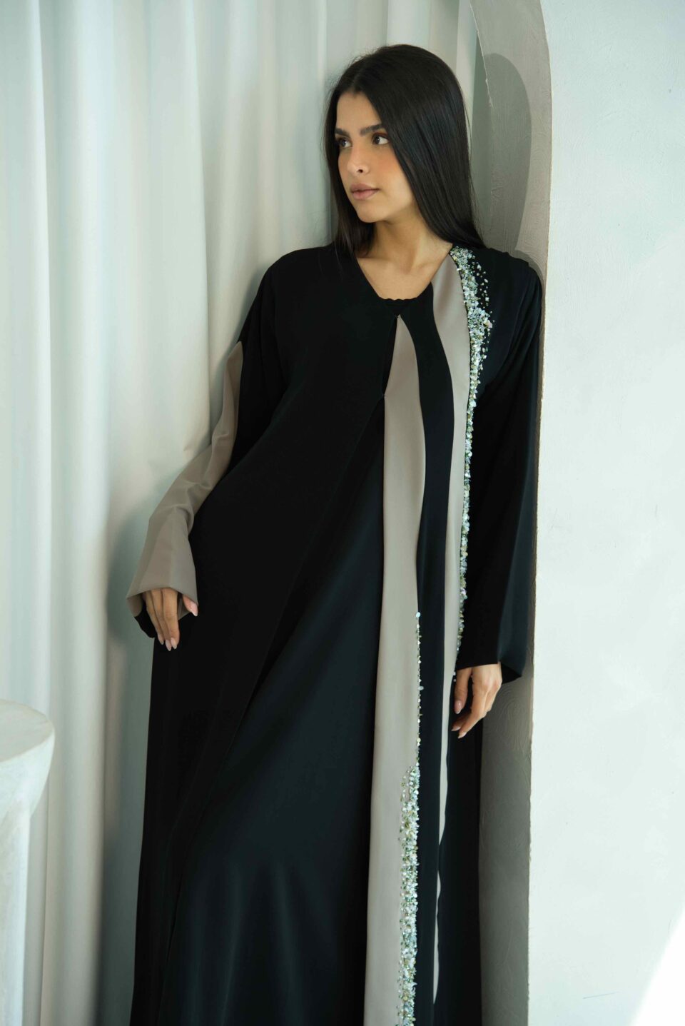 Sage Noir Artisan Abaya