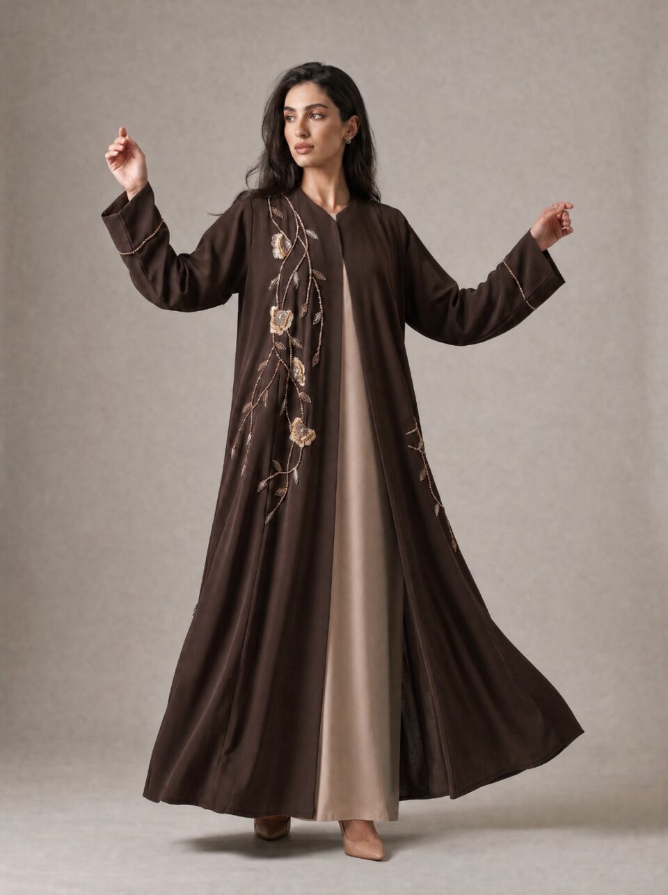 Brown Artisan Abaya