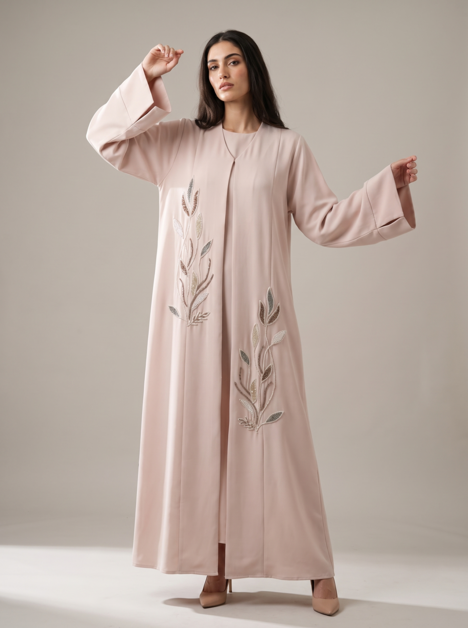 Beige Bloom Abaya