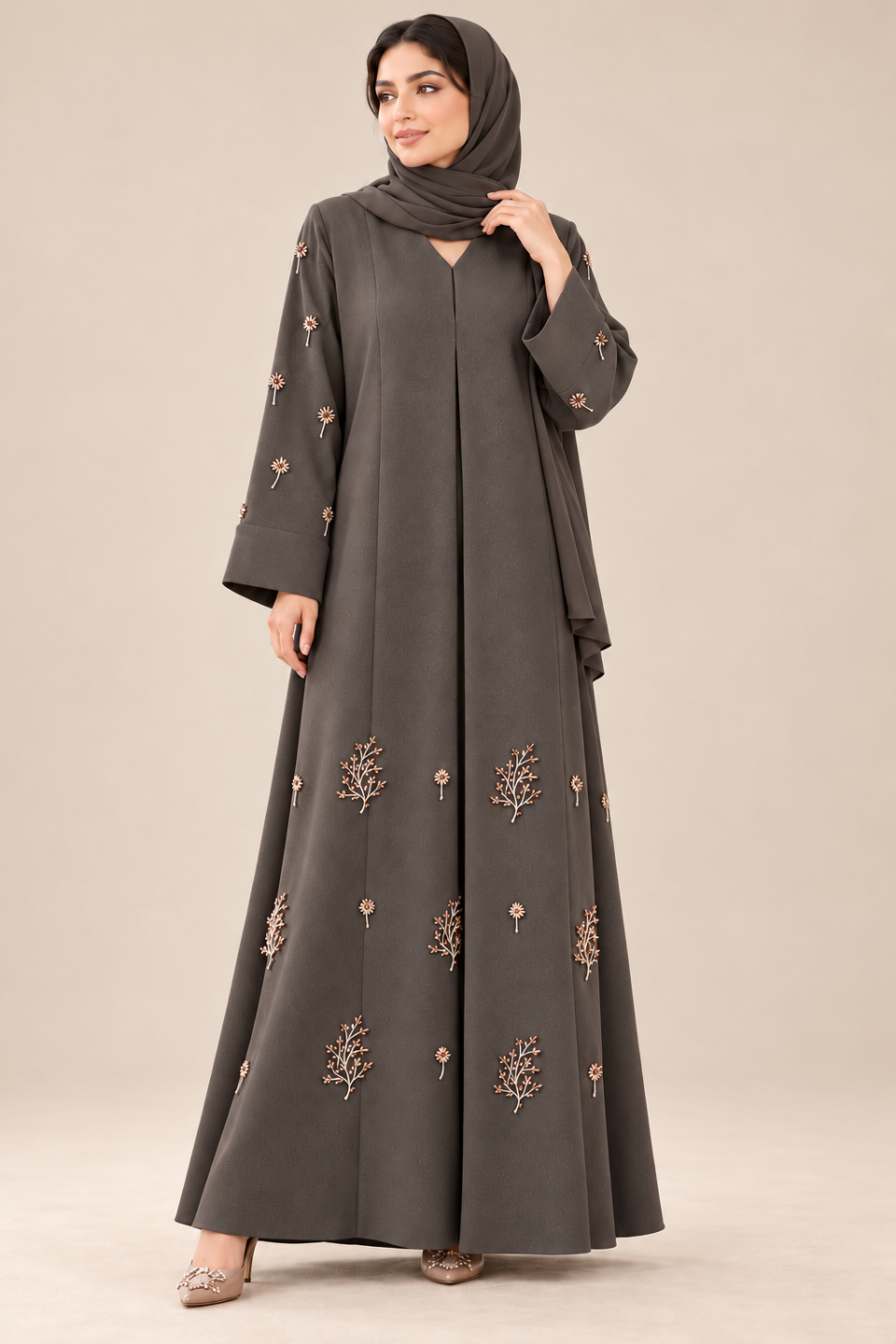 Floral Beaded Abaya